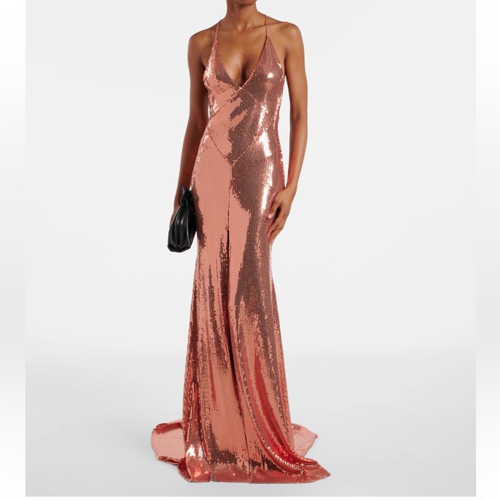Alex Perry Rose Gold Backless Sequin Dress - Picture 5 of 13